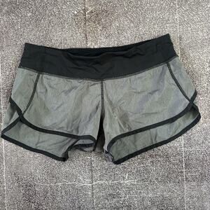 Womens Lululemon Light Gray Lined Hotty Hot 2" Athletic Running Yoga Shorts Sz 6